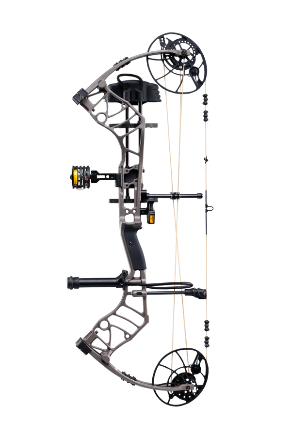 Bear Archery Legend 30 RTH compound bow for hunting with a smooth hybrid cam system, offering adjustable draw length and weight for precision shooting in color Stone.