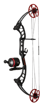 Cajun Bowfishing Shore Runner EVS Bowfishing Bow Setup - Black and Red Fishing Bow and Arrow